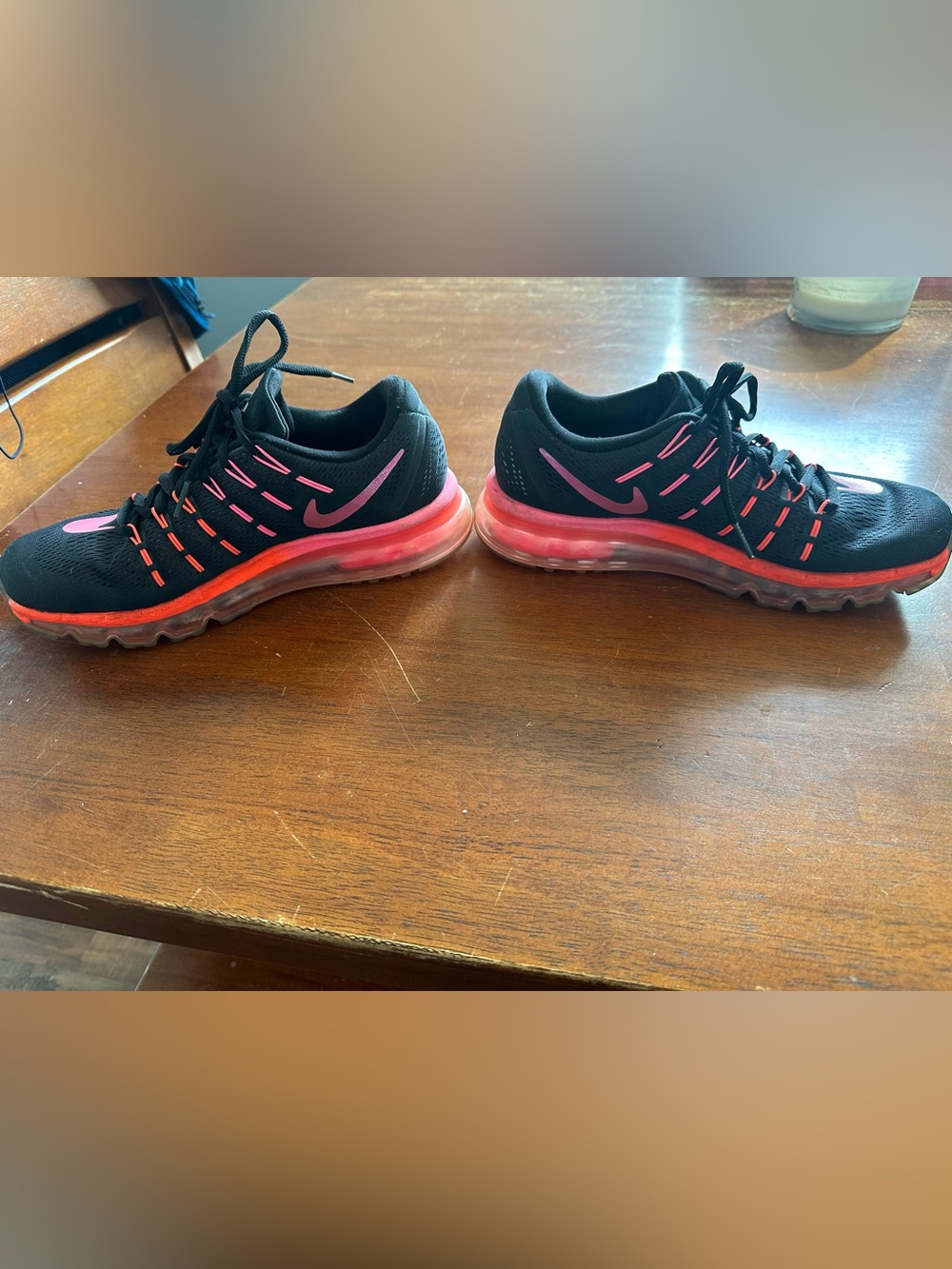 Nike Air Max 2016 Black Pink Crimson Running Shoes Women's 9
